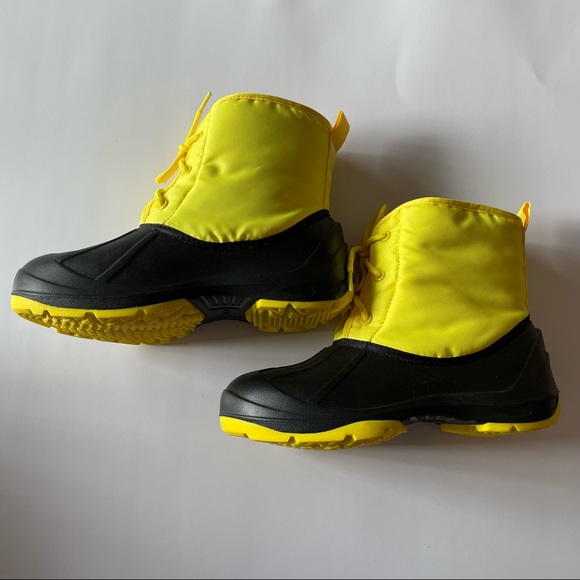 Kids Rain Lace-up Boots Yellow Size 3/6 - Picture 6 of 8